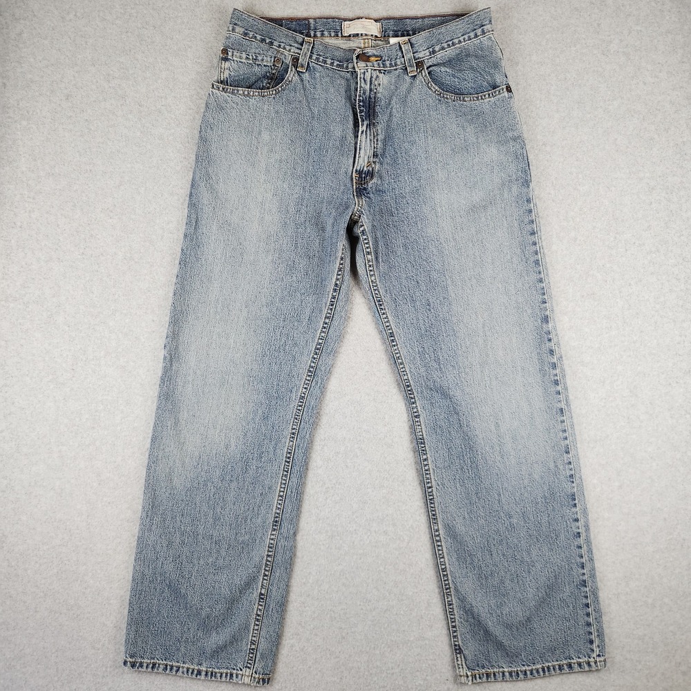 VTG Levi Strauss Signature Straight Fit Jeans Mens Size 34x32 Blue Skate 90s Y2K